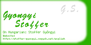 gyongyi stoffer business card